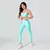 Legging Duo + Top Paula Bicolor Compressão Caribe e Branco