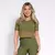 Cropped Tule Verde Militar