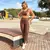 Legging Bolso + Top Ísis Bicolor Compressão Chocolate e Champagne