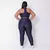 Legging Clássica + Top Valquíria Compressão Azul Brim - comprar online