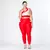 Legging Bolso + Top Alana Bicolor Compressão Rubi e Off-White