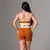 Short Bolso + Top Kim Bicolor Jacquard Canelado Terracota e Off-White - comprar online