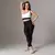 Legging Clássica + Top Sofia Bicolor Compressão Preto e Off-White