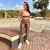 Legging Clássica + Top Helena Bicolor Compressão Chocolate e Champagne