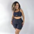 Short Meia-Coxa + Top Laís Compressão Preto - Roupas Fitness para Revenda Direto da Fábrica, no Atacado