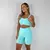 Short Bolso + Top Cris Compressão Ciano Candy