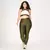 Legging Clássica + Top Juliana Bicolor Compressão Verde Militar e Off-White