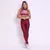 Legging Core + Top Juliana Bicolor Compressão Vinho e Rose Gold