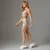 Short Joy + Top Zoe Bicolor Compressão Areia e Off-White - Moda Fitness Direto da Fábrica para Revenda, no Atacado