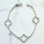 Pulseira Trevo Cravejado Vazado