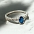 Anel Solitário Cravejado Oval Azul - comprar online