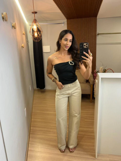 CALCA JEANS WIDE LEG