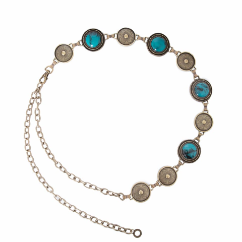 Cinto Corrente Turquesa Envelhecido