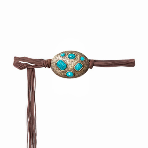 Cinto Corda Pedraria Turquesa