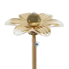 Vareta Margarida Ouro com Strass e Rondela Ouro 26x4mm (1un)