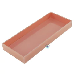 Bandeja Retangular de Vidro Osni Rosa 25x10 (1un)