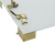Bandeja Retangular de Vidro Acsa Branca com Pé e Alça Ouro 22x12 (1un) - comprar online