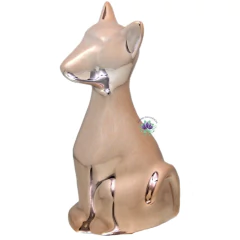 Enfeite Cachorro de Cerâmica Rosé 9,5x5 (1un)