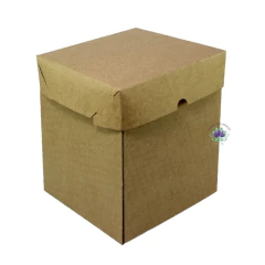 Caixa Kraft Retangular Rústica com Tampa 15x15x18cm (1un)