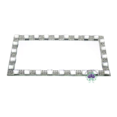 Bandeja Quadrada Espelhada Onã Pedras Prata 8x14cm (1Un)