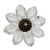 Vareta Flor Cristal Com Perolas Marrom e Strass (1un) - Império das Essências