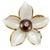 Vareta Concha Flor com Bolinha Perola Marrom e Strass 26x3mm (1un) na internet