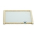 Bandeja Retangular de Vidro Branca Com Pés Madeira e Strass Ouro 12x24cm (1Un) na internet