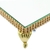 Bandeja Retângular Espelhada Késia Com Strass Ouro e Pés Ouro 23x12cm (1un) na internet