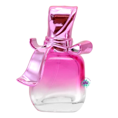 Vidro Porta Perfume Laço Rosa 20ml com Tampa e Válvula Spray (1un)