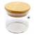 Pote de Vidro Cilindrico Com Tampa de Madeira 140ml (1un)