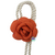 Cordão Flor Camélia Terra Cota com Pingente Prata (un) - comprar online