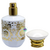 Vidro Porta Perfume Luxo Branco com Ouro 50ml (un) - comprar online