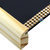 Bandeja Retangular de Vidro Preta Com Pés Madeira Alto e Strass Ouro 12x24cm (1un) - Império das Essências