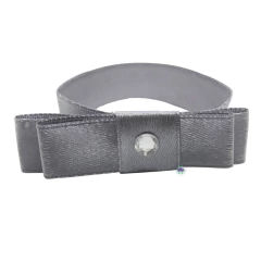 Laço de Cetim Prata Channel com Argola (1un) - comprar online