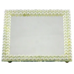 Bandeja Quadrada Espelhada Molly Pérola 14,5x14,5 (1un)
