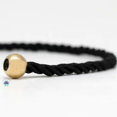 Laço Cordão São Francisco Flora Preto com Ouro (1un)