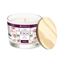 Vela Aromática Figo - com tampa de madeira - 100g (un) - comprar online