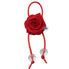 Laço Rosa com Miçanga Vermelha (1un) - comprar online