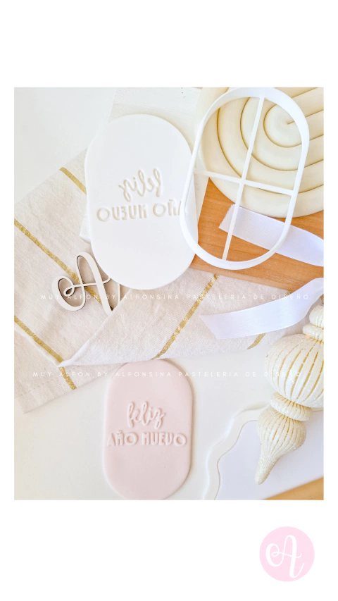 Stamp + Cortante Feliz Año Nuevo OVAL - comprar online