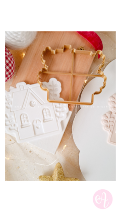 Stamp + Cortante Casita Greenery Navidad
