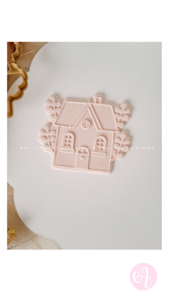 Stamp + Cortante Casita Greenery Navidad - comprar online