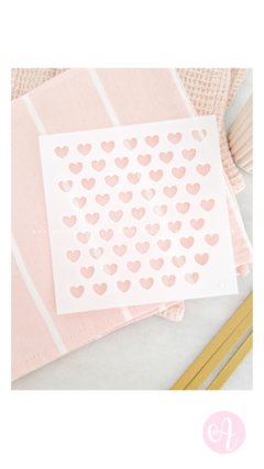 Stencil Texturizadores Semirrígido Corazones Patron