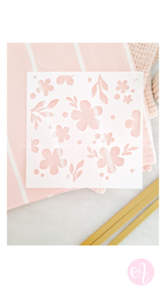 Stencil Texturizadores Semirrígido Hojitas y Florcitas Shabby