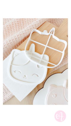 Cortante + Stamps Gatito Unicornio Carita - comprar online