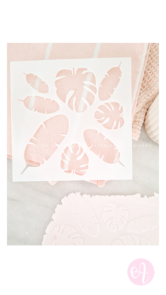 Stencil Texturizadores Semirrígido Hojas Tropicales