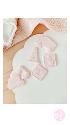 Set Cortantes + Stamps Construccion Mini Pasteleria - comprar online