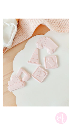 Set Cortantes + Stamps Construccion Mini Pasteleria - comprar online