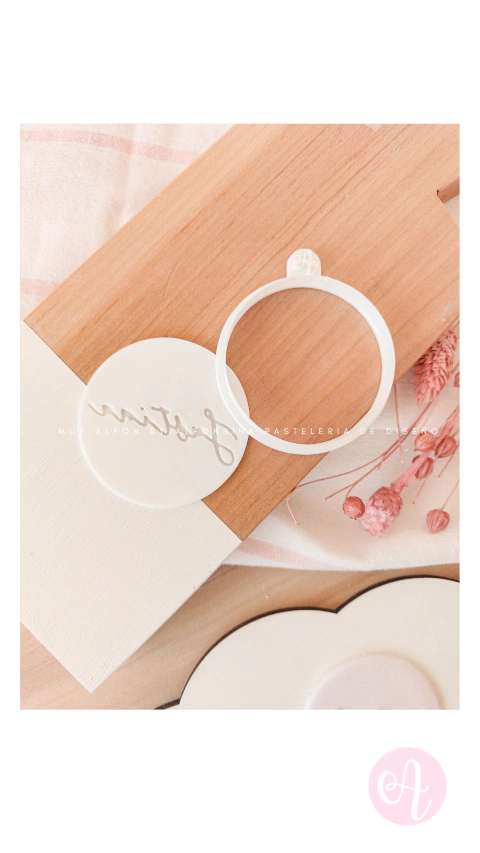 Set Stamp Nombre Personalizado Cursiva Tamaño Oreo