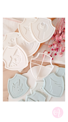 Set Stamps + Cortantes Escudos PERSONAJES Paw Patrol