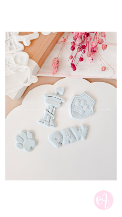 Set Stamps + Cortantes MINI PASTELERIA Accesorios Paw Patrol on internet